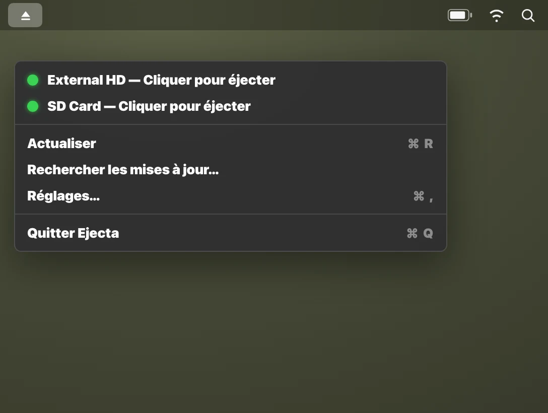 Étape 1 : cliquez sur l'icône de la barre des menus
