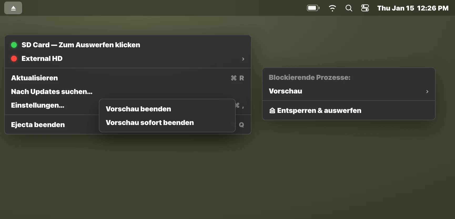 Schritt 3: Beenden und auswerfen